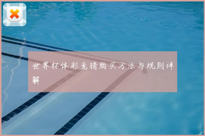 世界杯体彩竞猜购买方法与规则详解
